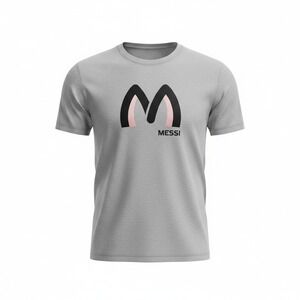 Messi Collection T-Shirt Men Large Gray Soccer Graphic Short Sleeve Cotton Blend
